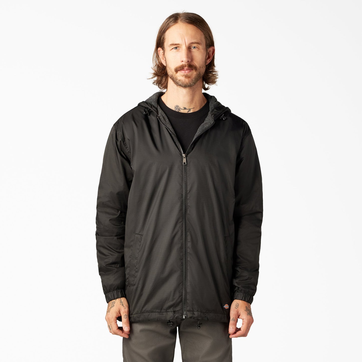 Fleece Lined Nylon Hooded Jacket | Dickies on sale