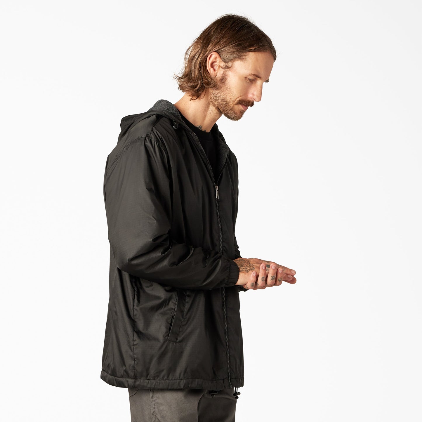 Fleece Lined Nylon Hooded Jacket | Dickies on sale