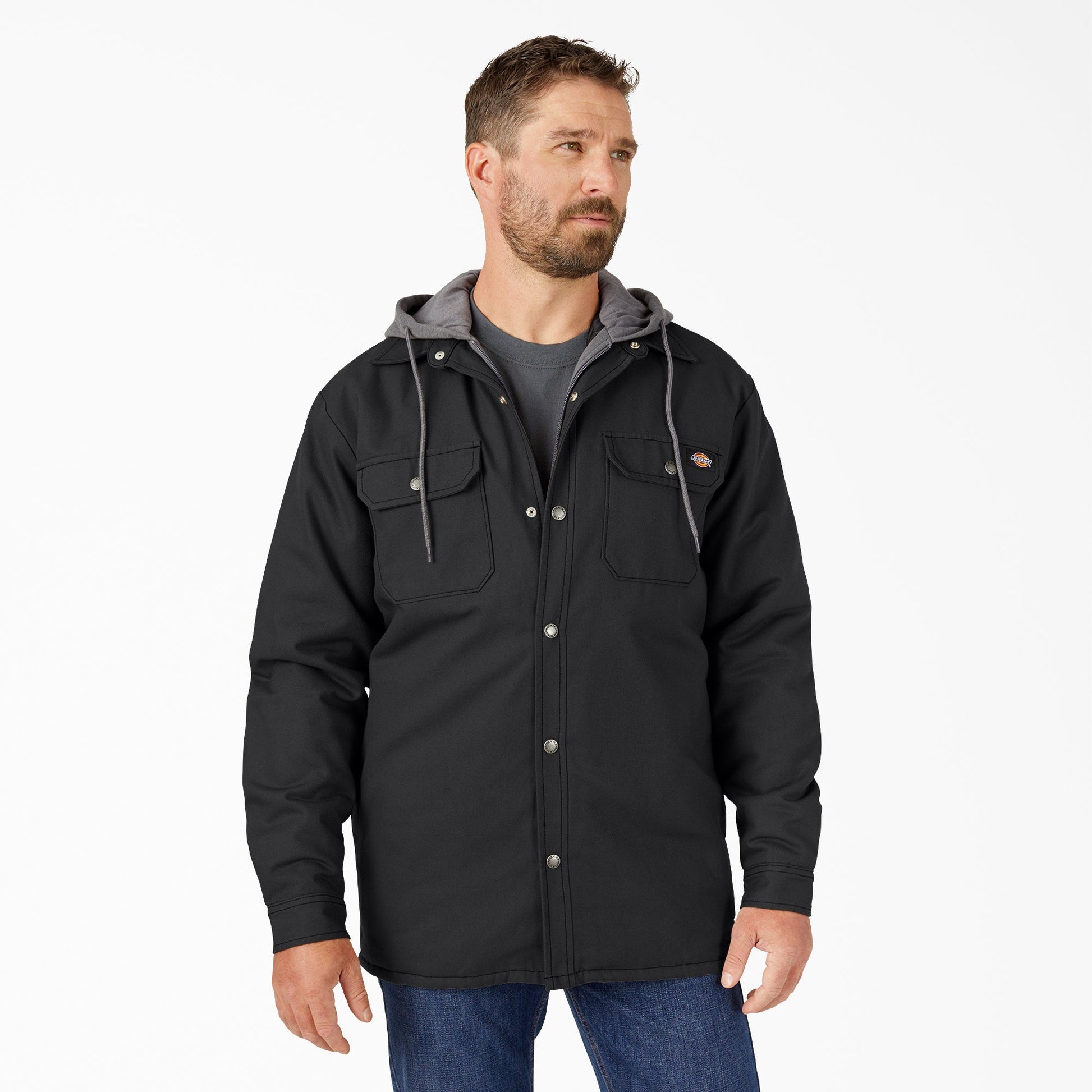 Water Repellent Duck Hooded Shirt Jacket | Dickies online shop