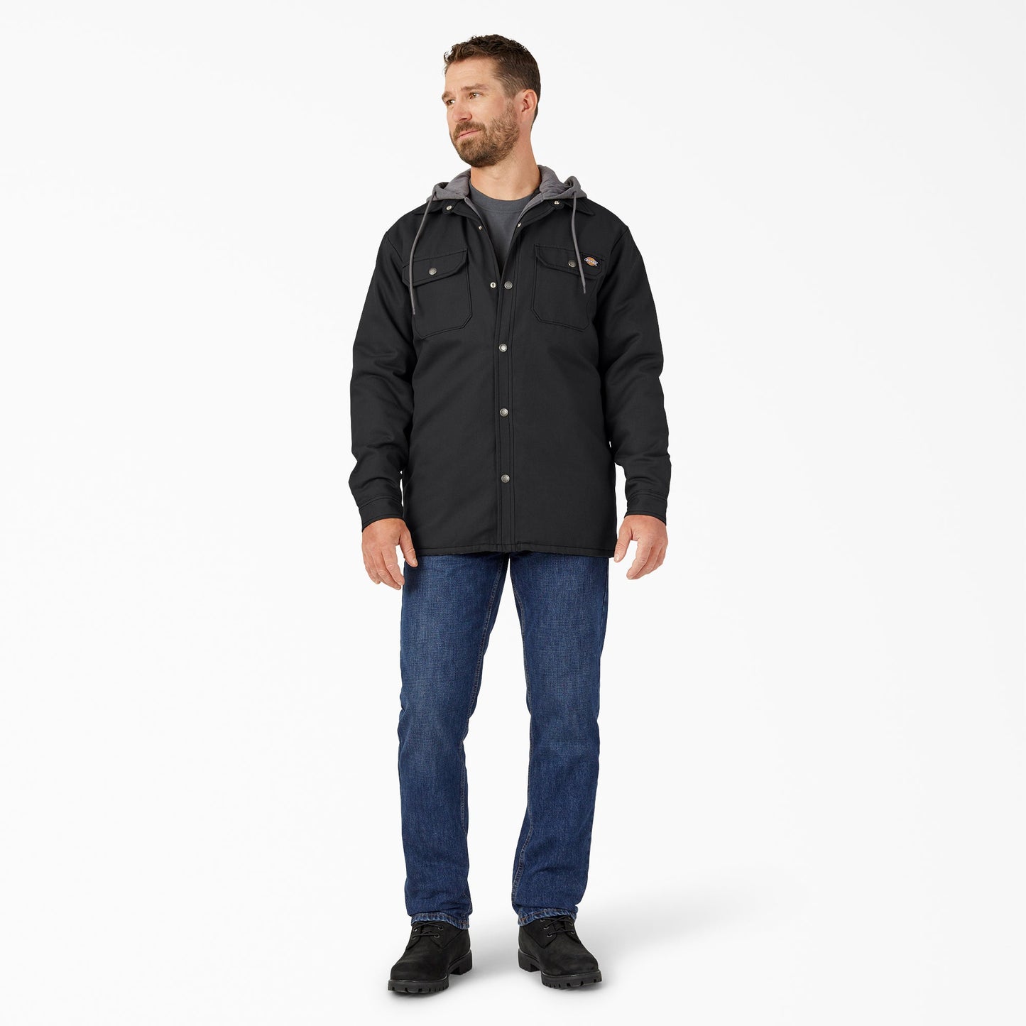 Water Repellent Duck Hooded Shirt Jacket | Dickies online shop