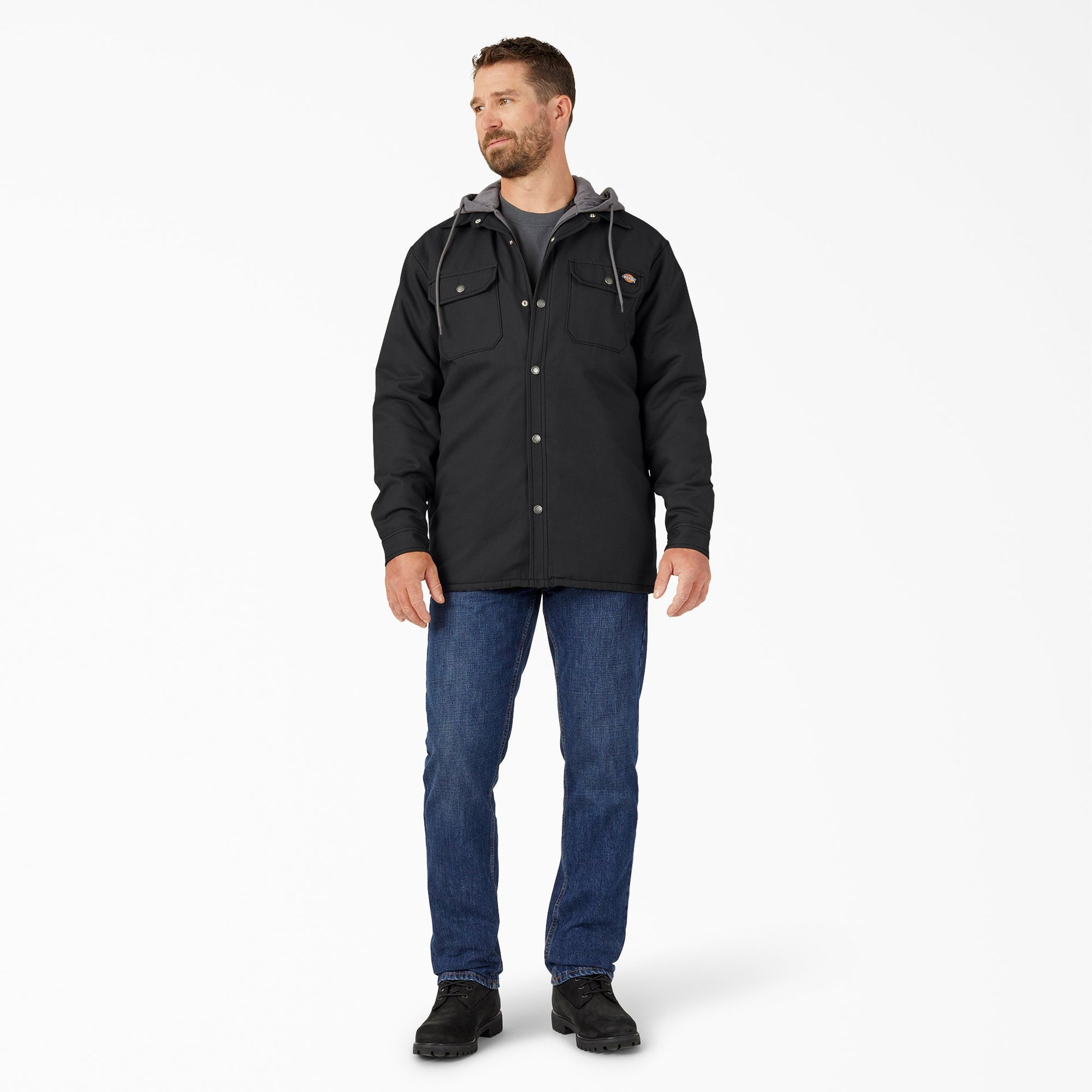 Water Repellent Duck Hooded Shirt Jacket | Dickies online shop