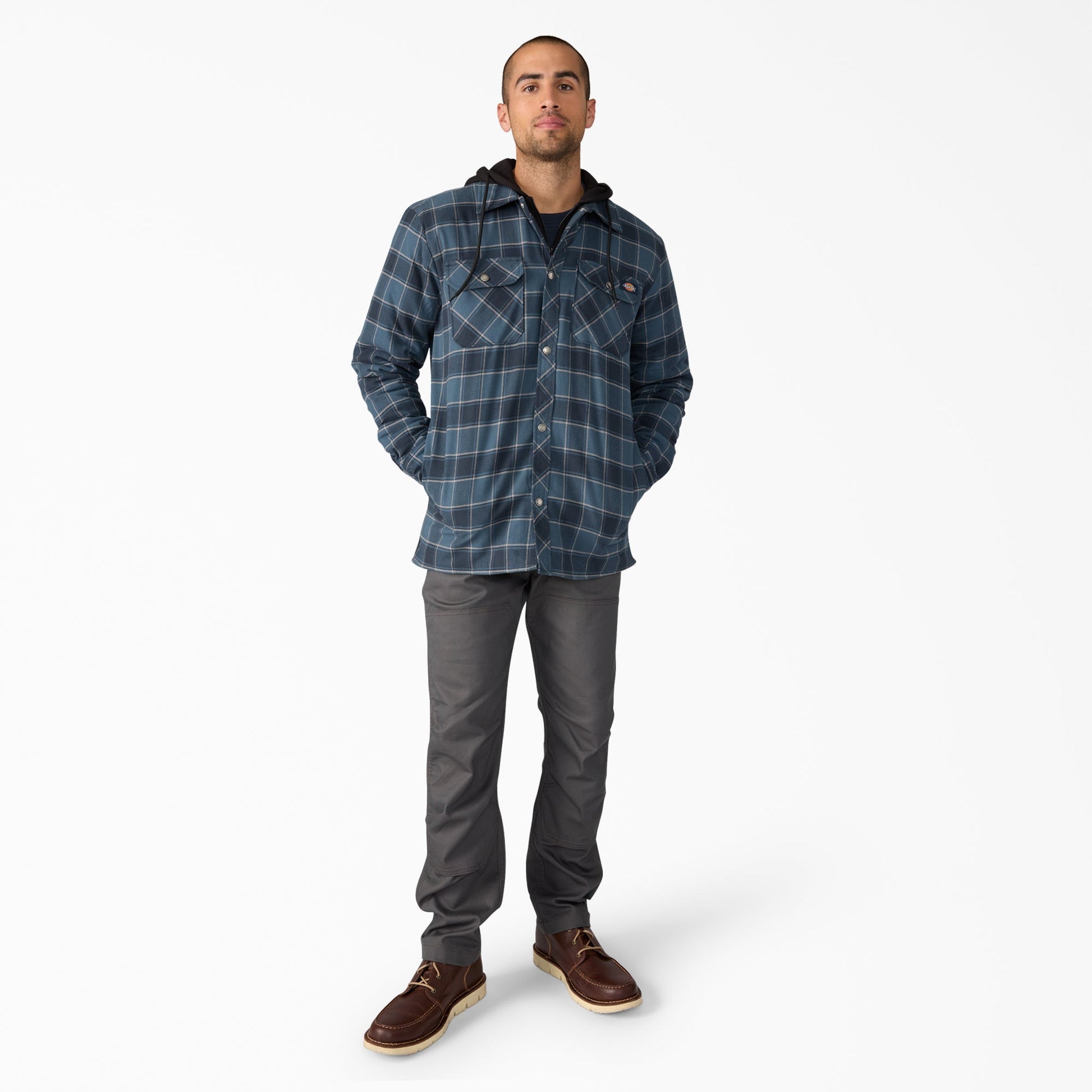 Water Repellent Flannel Hooded Shirt Jacket | Dickies discount