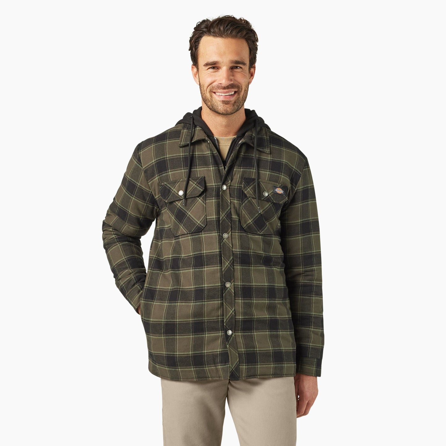 Water Repellent Flannel Hooded Shirt Jacket | Dickies discount - US 1332
