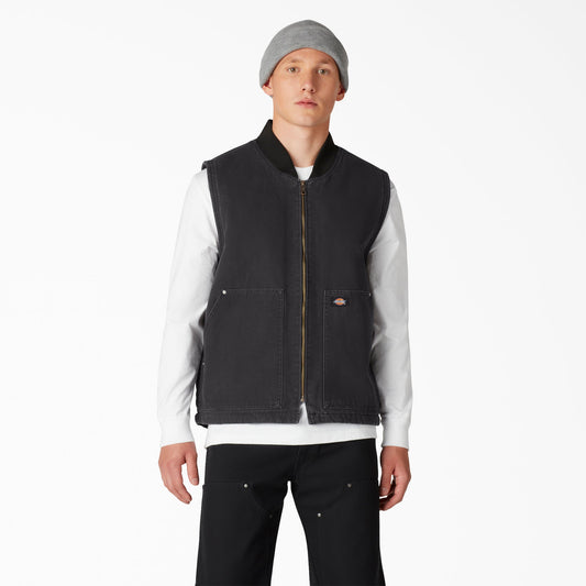 Stonewashed Duck High Pile Fleece Lined Vest | Dickies sale